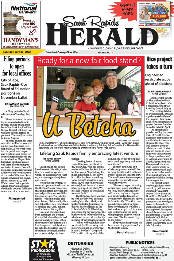 Saturday, July 30, 2022 - Sauk Centre Herald