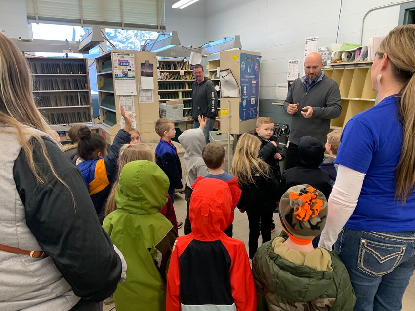 Foley Elementary School students receive a hands-on lesson about the U.S. Postal Service April 5 in Foley. This is the second year for the post office and Blue Ribbon Cafe field trip.