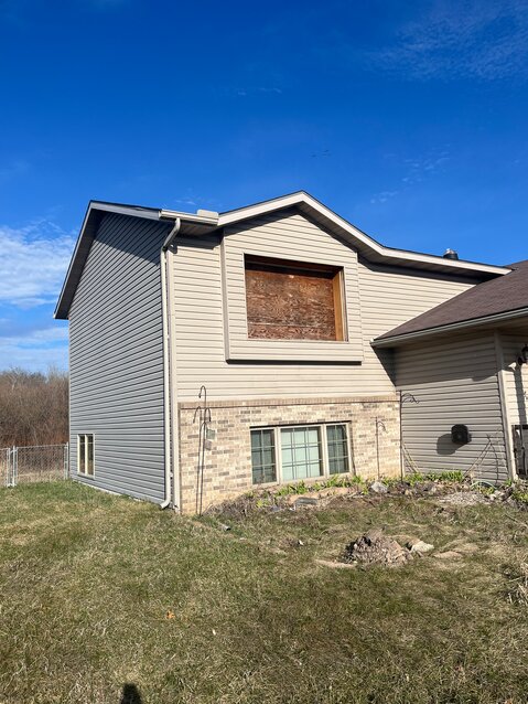 A home on the 2600 block of Ocarina Drive in Sauk Rapids is missing a window, a Sauk Rapids code violation. City council members declared the home was a hazardous building during their April 22 meeting as part of an abatement process started with property owner Jerod Dubuque.