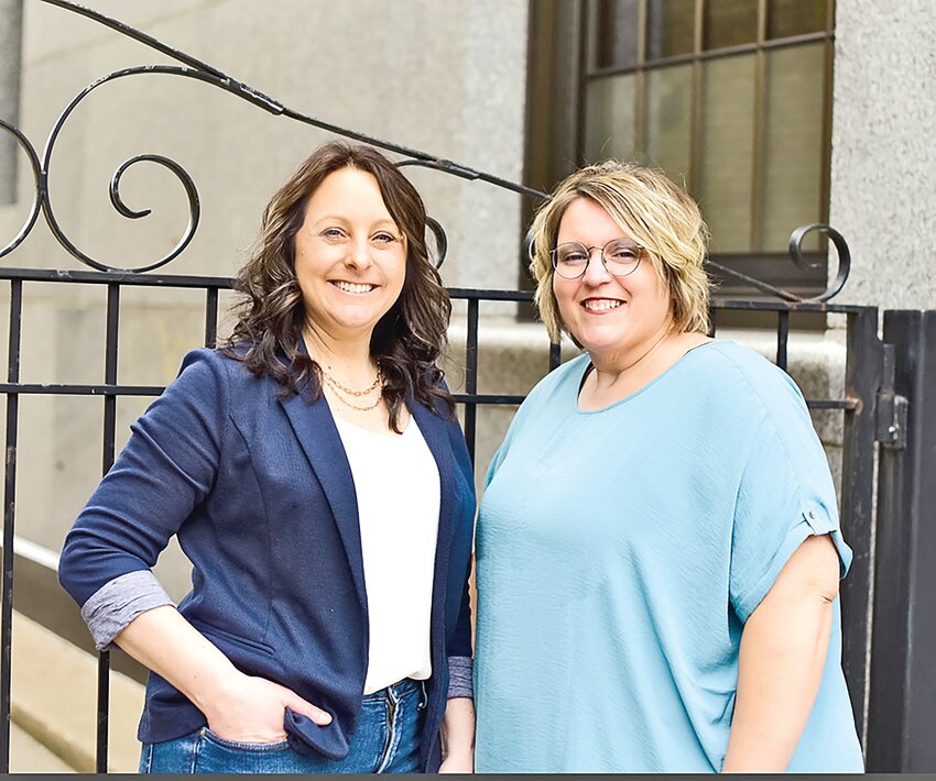 Amanda Othoudt (left) and Pamela Vizenor are the two full-time staff members at Benton Economic Partnership Inc. Vizenor joined BEP as its executive assistant April 15.