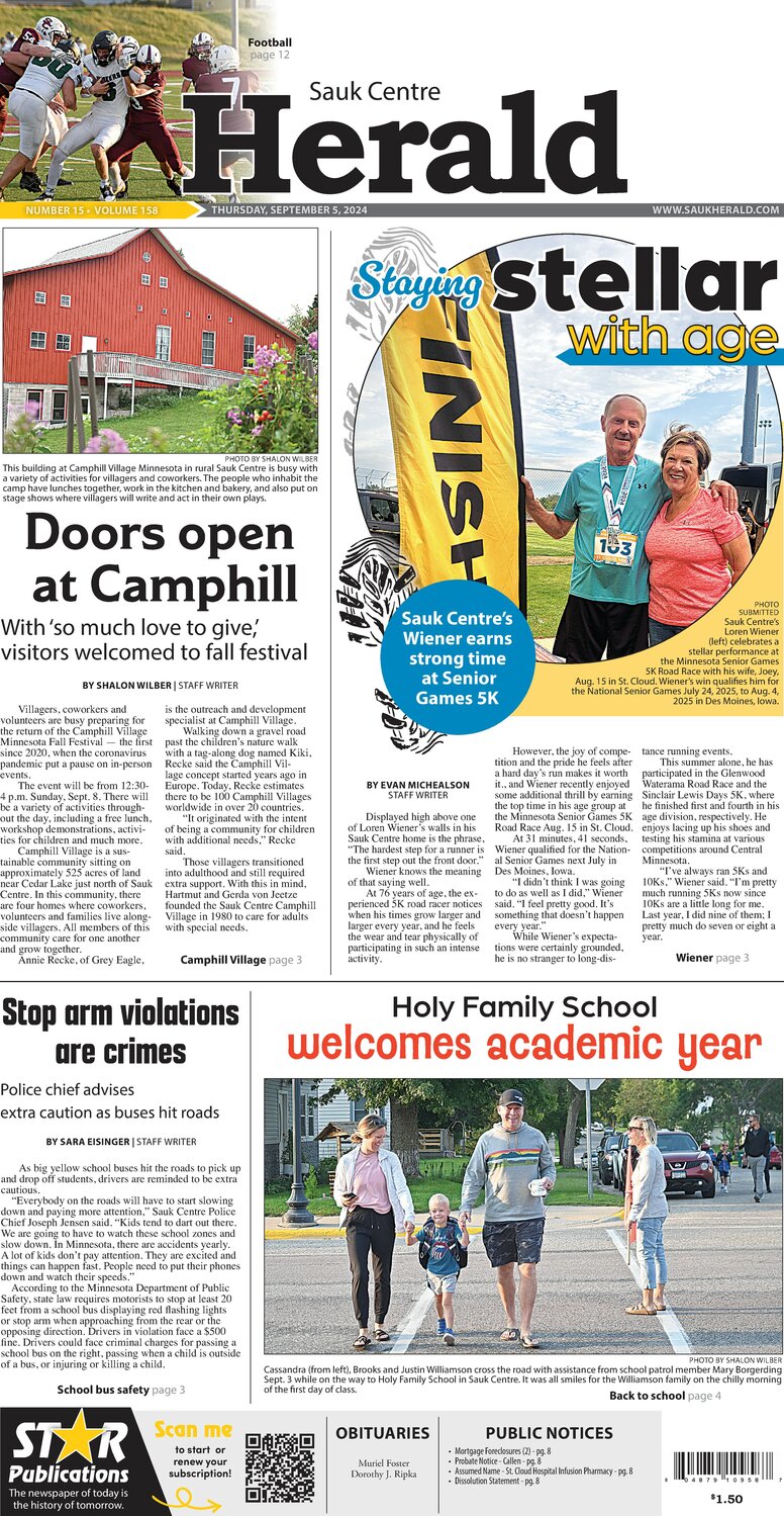 Thursday September 5 2024 Sauk Centre Herald