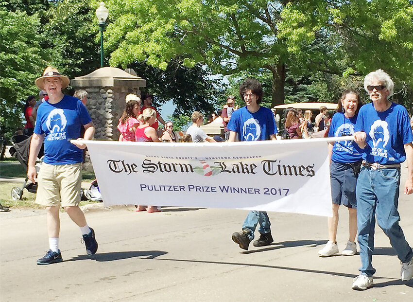 A few of the Cullens in the Star Spangled Spectacular Big Parade, from left: John, Joe, Ann and Art.