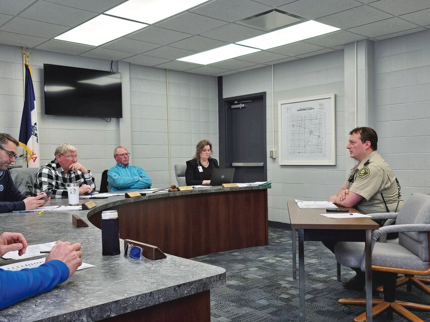 Cherokee County Sheriff Derek Scott speaks to the Board of Supervisors Tuesday.