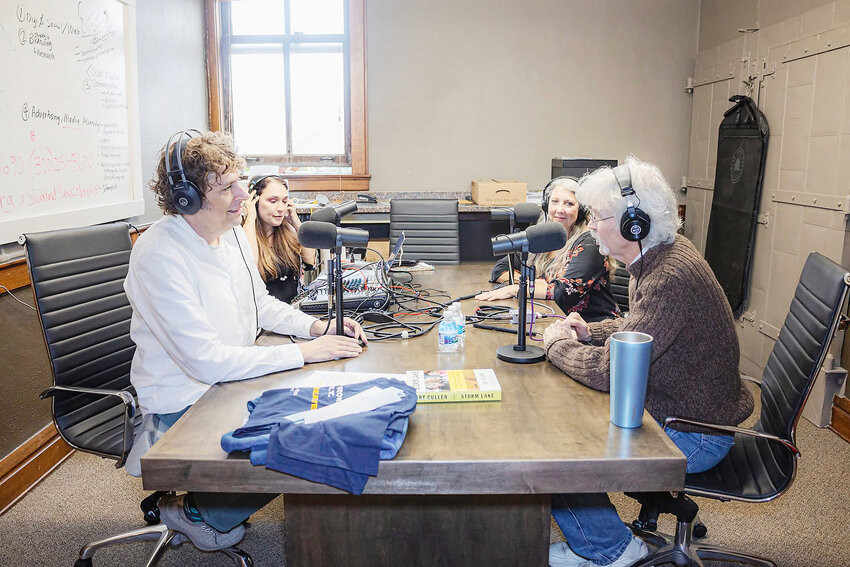 From the  2023 live broadcast, from left: Joe Kelly, Sheila Drummer, Andrea Frantz and Art Cullen.