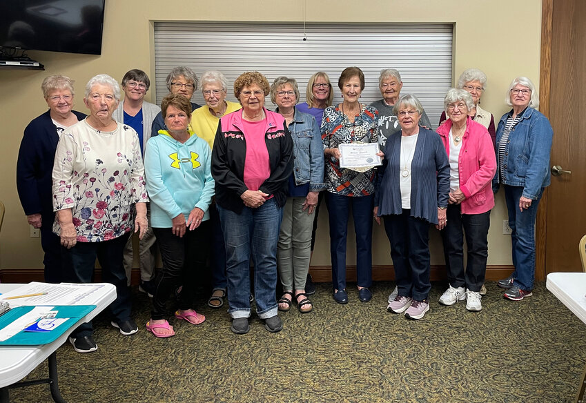 Lisa Harris, NW District Director, made a presentation of a silver platter award to our club for first place in Environment. Ardelle Staver is the Environment Chair for our club.
