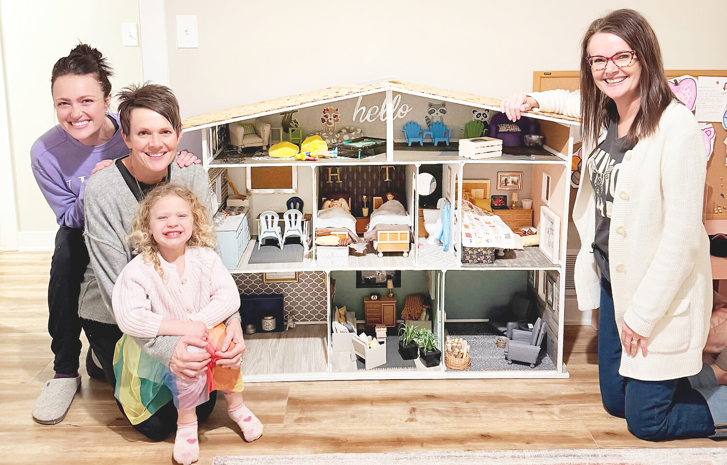 Halley Lee, right, with, at left, her niece Abbey Metzger, Abbey’s daughter Ruby of St. Charles, Minn. and Halley’s sister Amy Fordyce of Prole.