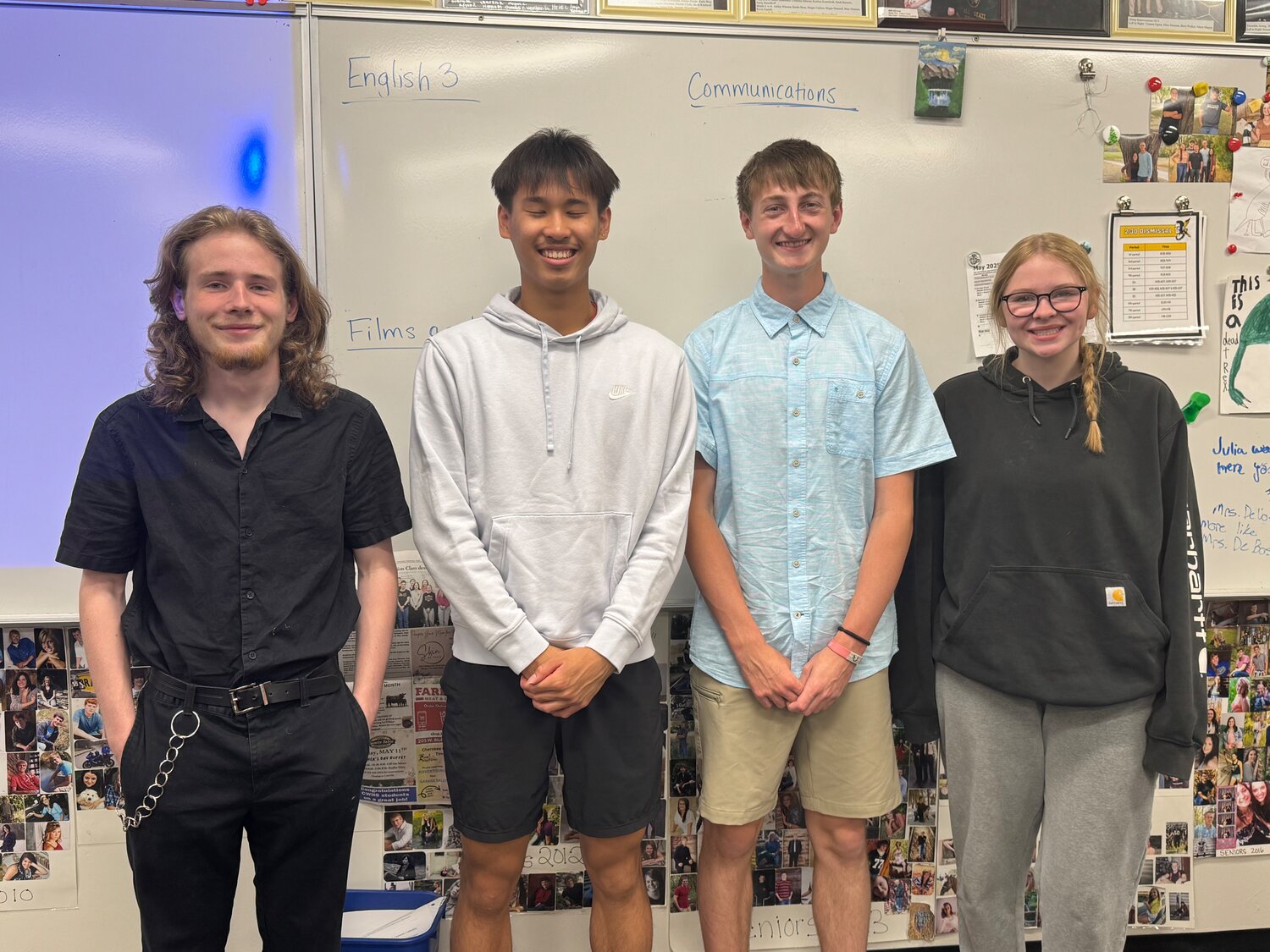 Third period class from left: Nathan Wittmayer, Issac Lam, Cam Kohn and Alexis Millikin.