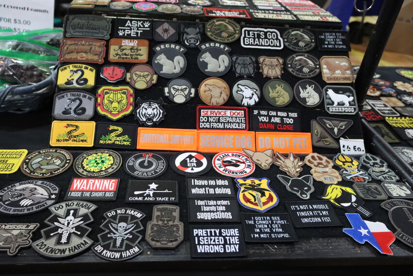 Tactical Dog had a wide range of comical and useful patches for purchase at this Whipp Farm Productions event.