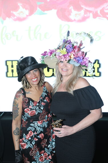Platinum Eagle Mortgage senior loan officer Jill Sebik wins best hat at the Springtown Area Chamber of Commerce’s March 1 Kentucky Derby-themed Annual Awards Gala. She is standing next to Chamber Executive Director Terri Toone.