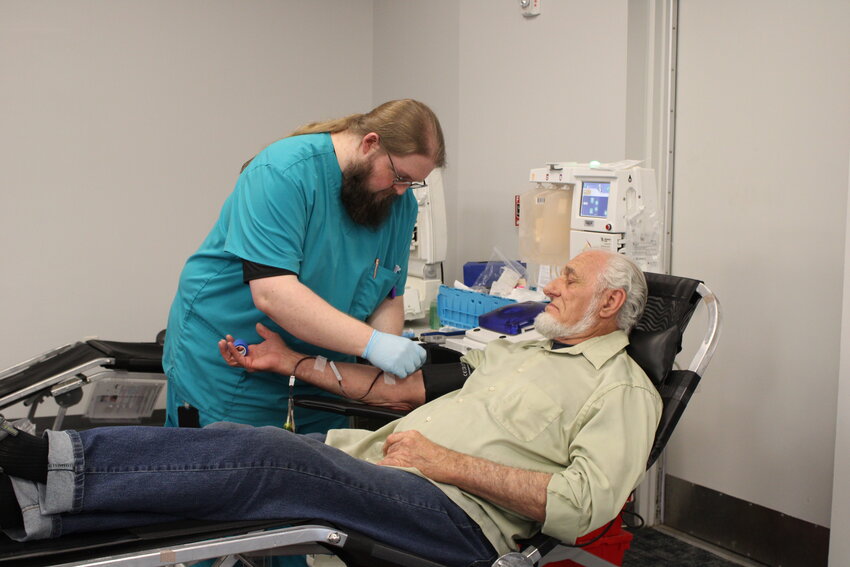 Robert Moffet volunteered to donate blood at the blood drive hosted at the Lake Worth Senior Center.