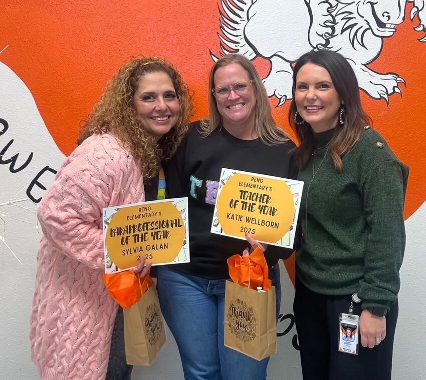 Katie Wellborn was named Reno Elementary School’s Teacher of the Year and Sylvia Galan was named Reno Elementary School’s Paraprofessional of the Year.