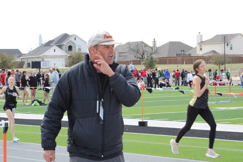 Coach Tye Adams at the Brad Legan Friends and Family Invitational March 6.