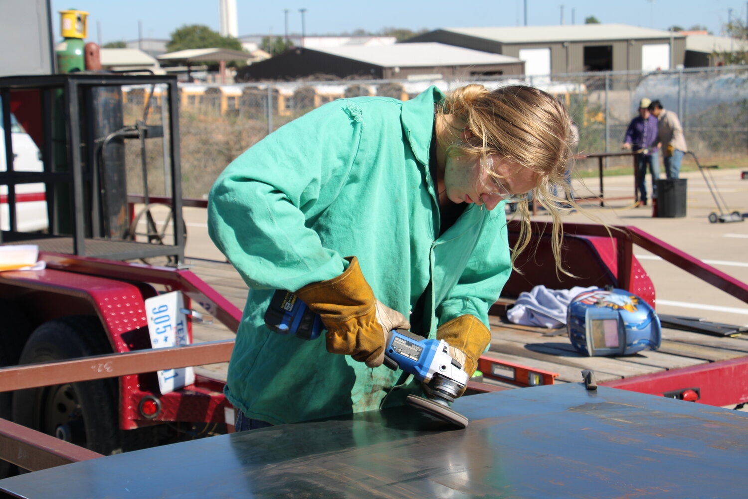 Two female welders participated in SHS’ competition in November, including Bridgeport High School senior Iva Marquesen.