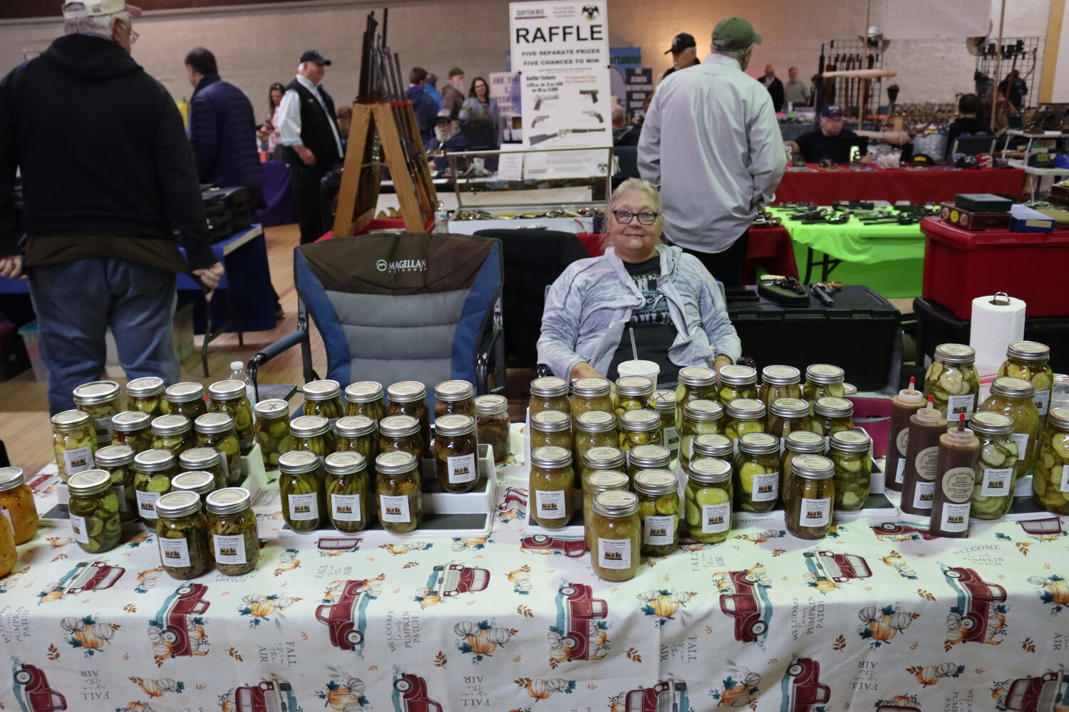 Jana Palmer of Olde Tyme Canning, out of Whitney, selling delicious, pickled products to event-goers.