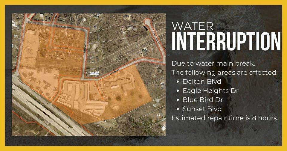 The area affected during the Jan. 18 water interruption