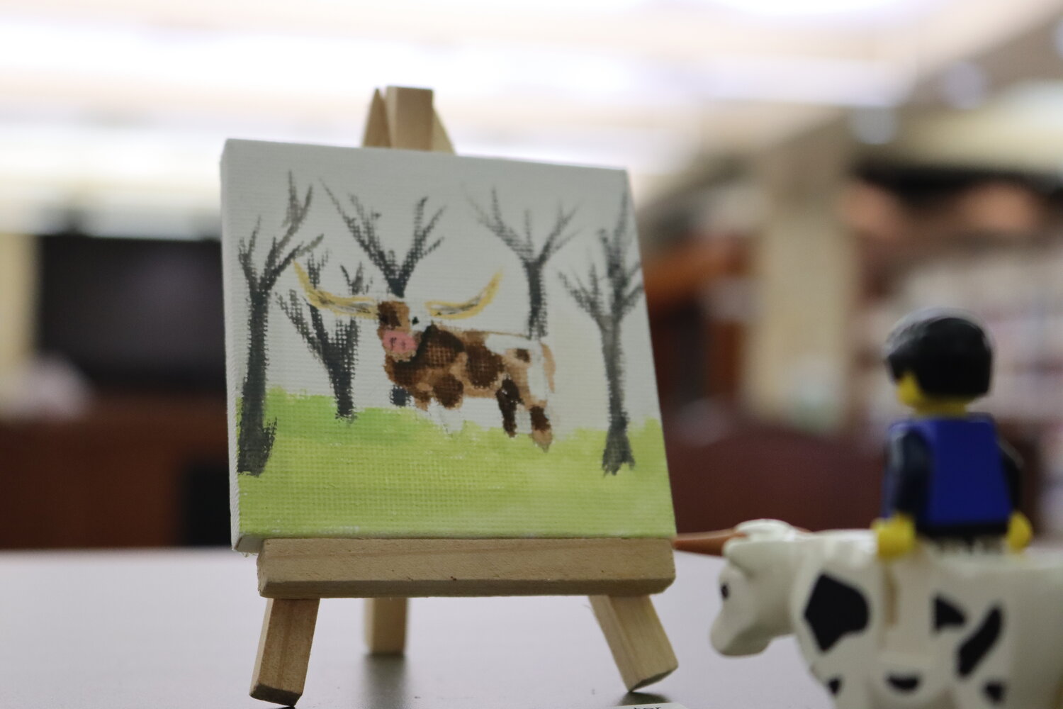 Adult Services Librarian Rebecca Buchanan matched Lego figures to the subjects and themes in each painting.