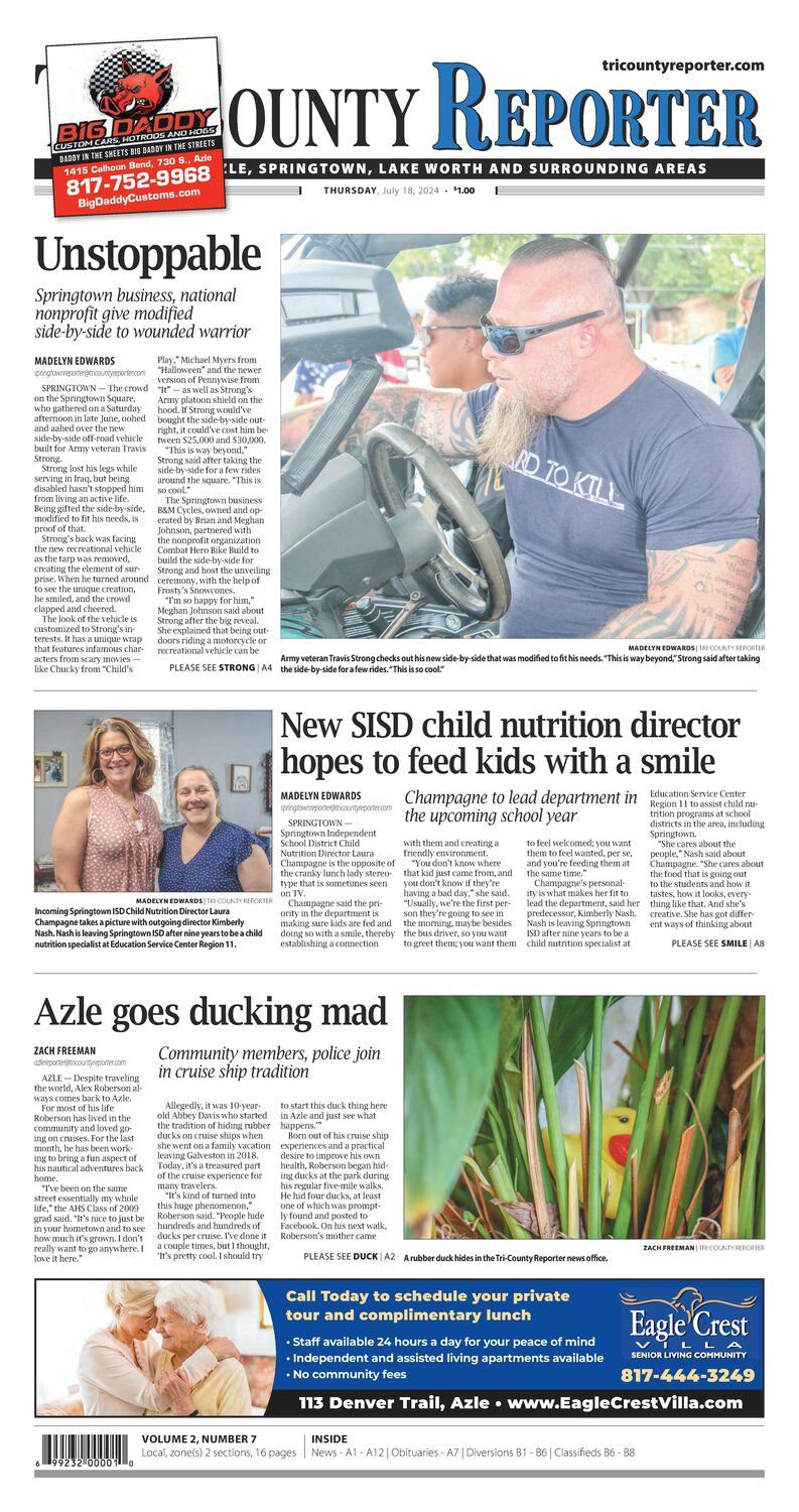 Thursday | July 18, 2024 - Tri-County Reporter