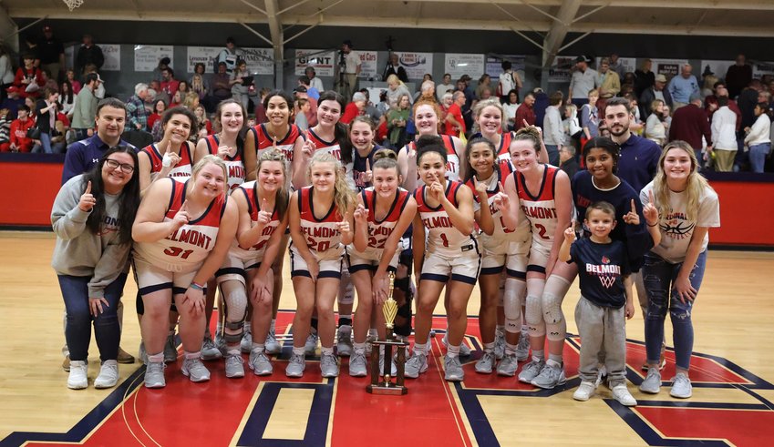 Division Champs! Front Row: Saray Cortes, Mackenzie Young, Kendyl Sparks, Maylie Holt, Sadie Holt, Carlie Brock, McKinley Bennett, Alaina Hubbard, Hailey Carouthers, Casen Higginbottom, Hannah Nieto-Hale  Back Row: Coach Chris Higginbottom, Hailey Bledsoe, Amber Holcomb, Abby Lincoln, Sadie Randolph, Kat Reno, Klara-Kate Bohannon, Mary-Grace Storment, Coach Harrison Fancher