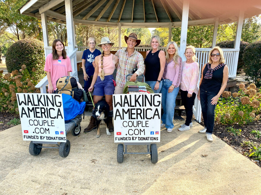 From left to right: Madison Pruitt, Terri Whitehurst, Torin and Paige
Rouse and their dog, Jak, Susan Thompson, Harley Moore, Lisa Hyder, and Beth Davis