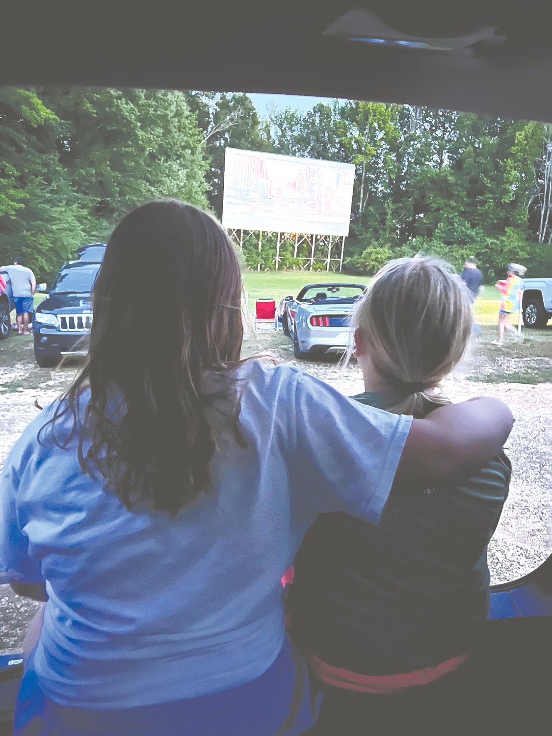 Mary Ellis and Evelyn at the historic Iuka Drive-In.