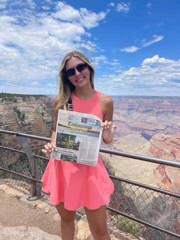 Madelyn Pruitt, News Intern, representing the News at the Grand Canyon while on family vacation.