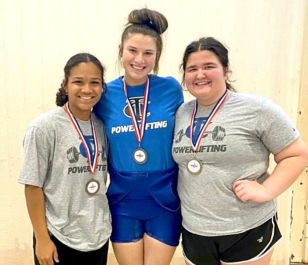 TC Power lifters Kaley Latch, Annsleigh Fair and Aubri Massengill are advancing to north half.