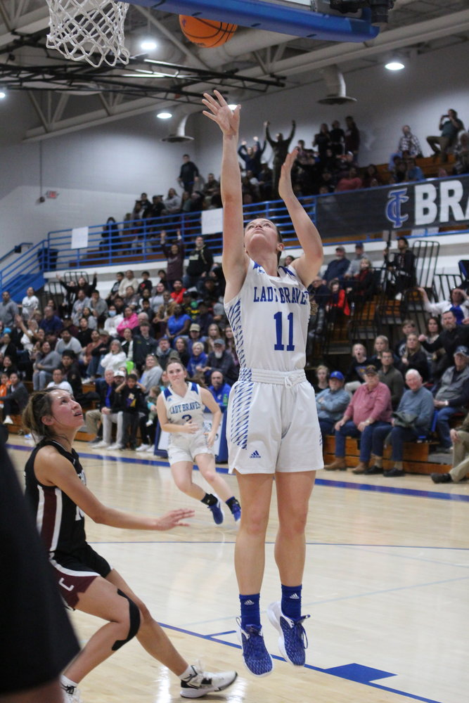 Senior Lila Sanderson hitting the winning
basket with 7 seconds on the clock