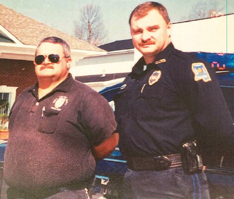 Iuka Police Chief Randy Stringer with then Assistant Chief Glenn Whitlock