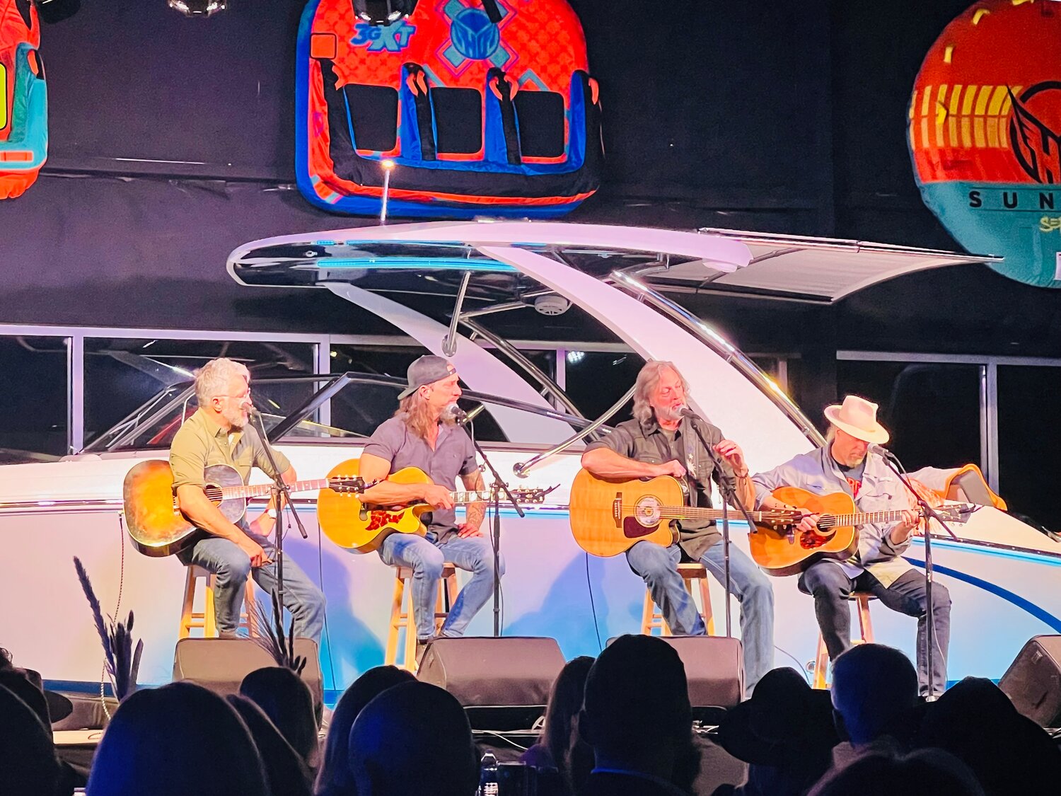 Pictured Above from Left to Right:  The Warren Brothers (Brett and Brad Warren), Darryl Worley, and Jim “Moose” Brown