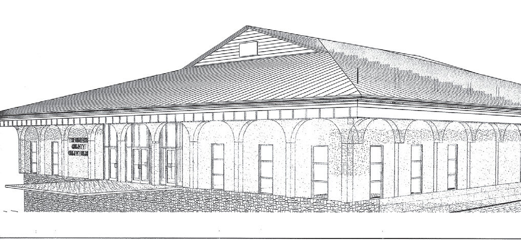 Architect’s rendering of the new roof for the Tishomingo County Courthouse