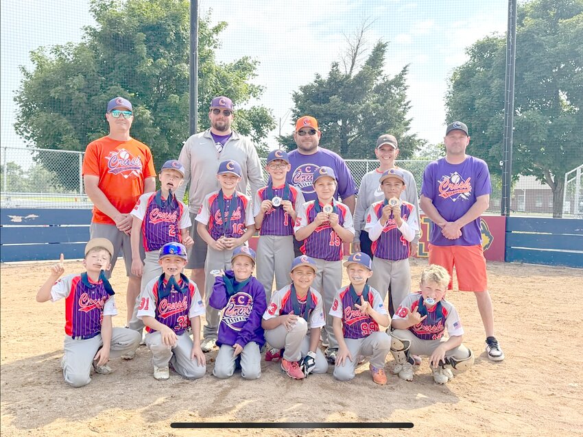 Members of the Crush 8u team are front: Tanner Heithold, Kannon Kalin, Knox Koch, Titus Hansen, Jaxon Herbert, Kaiser Woehler, middle: Luke Williamson, Bentlee Nelson, Nolan Plager, Trexton OCampo, Ethan Valenzuela and back: Aaron Williamson, Tyler Hansen, Aaron OCampo, Kiley Koch, Jason Herbert.