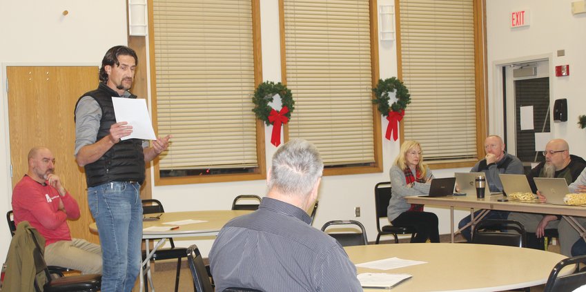 Jon Mooberry with JEO Consulting Group Inc., discussed the Pine Heights Road &amp; Utility Improvements Project during Tuesday's city council meeting at the Wayne Senior Center.