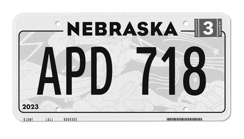 Nebraskans renewing their vehicles in 2023 will receive the newly designed license plate pictured above.