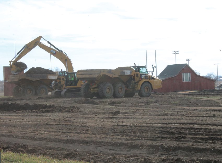 Crews are currently moving dirt near the former Rugy Field in preparation of an apartment complex to be constucted in that area.