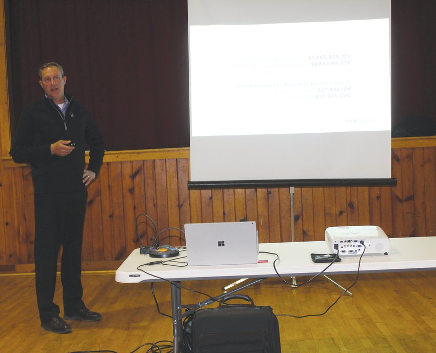 Jay Spearman with Piper Sandler explained the financial aspects of the proposed bond for the Wayne School district.
