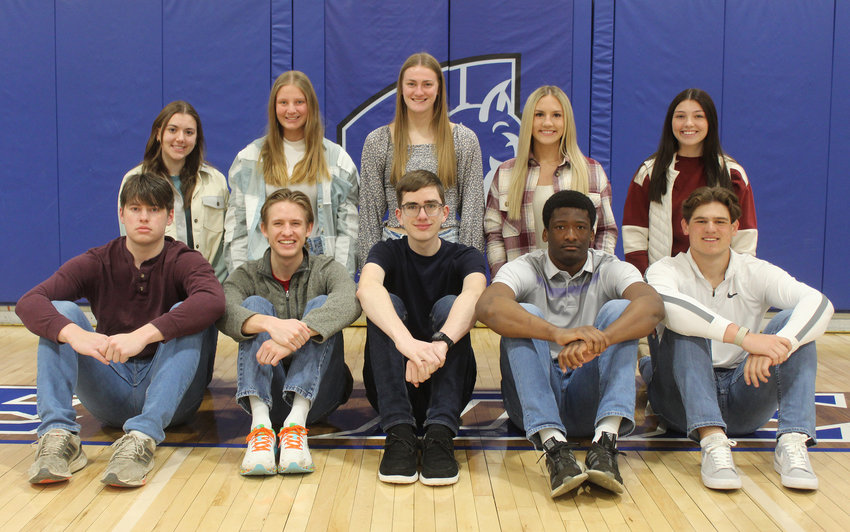Wayne High Prom royalty include (front) Daniel Judd, Easton Blecke, Evan Allemann, Sedjro Agoumba and Brooks Kneifl. (back) Erin Avery, Riley Haschke, Brooklyn Kruse, Candace Heggemeyer and Sierra Mutchler.