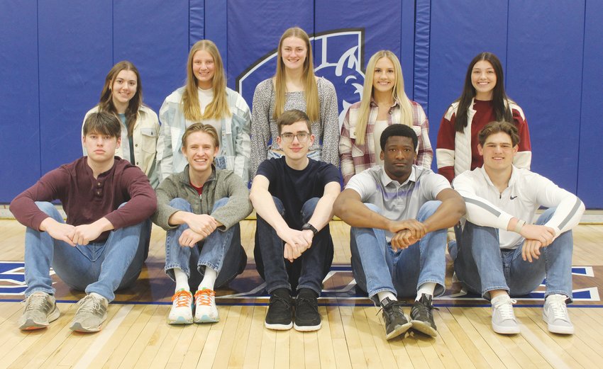 Wayne High Prom royalty include (front) Daniel Judd, Easton Blecke, Evan Allemann, Sedjro Agoumba and Brooks Kneifl. (back) Erin Avery, Riley Haschke, Brooklyn Kruse, Candace Heggemeyer and Sierra Mutchler.