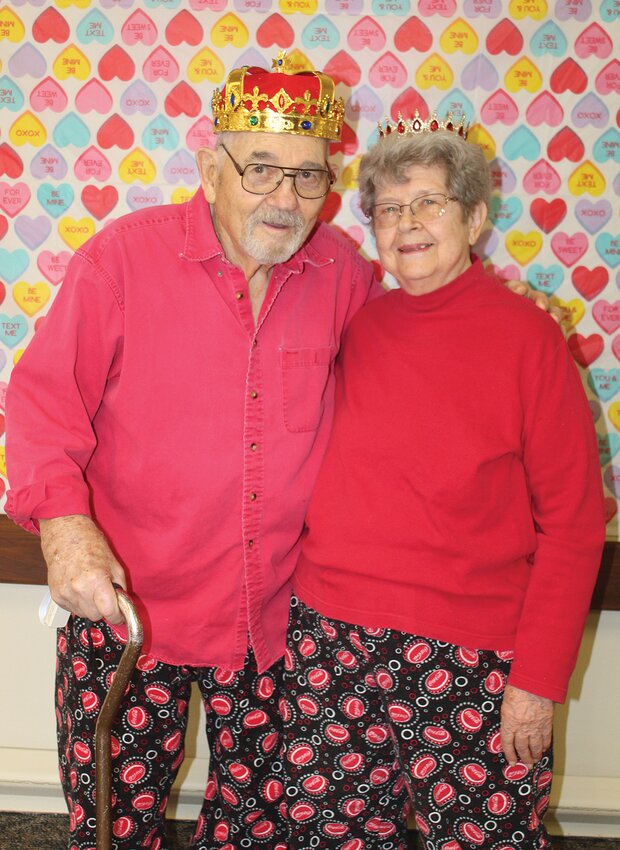 Gene and Joyce Mitchell were crowned King and Queen at Countryview for Valentine's Day.