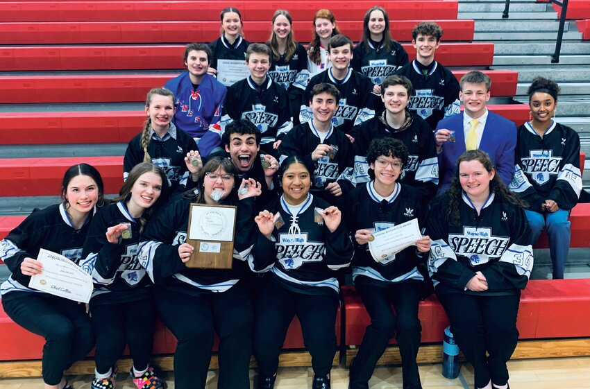 Members of the Wayne High Speech team were all smiles after being crowned conference runners-up.