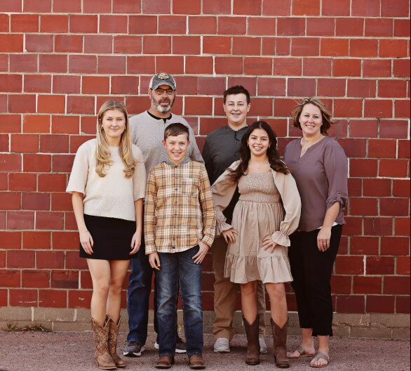The Tiedtke family includes (from front left) Linnea, Myles and Bryn (back) Dan, Brodrick and Teresa.