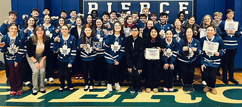 The Wayne High School Speech team was all smiles as they displayed the medals they earned at last week's Pierce Invitational Speech Meet.