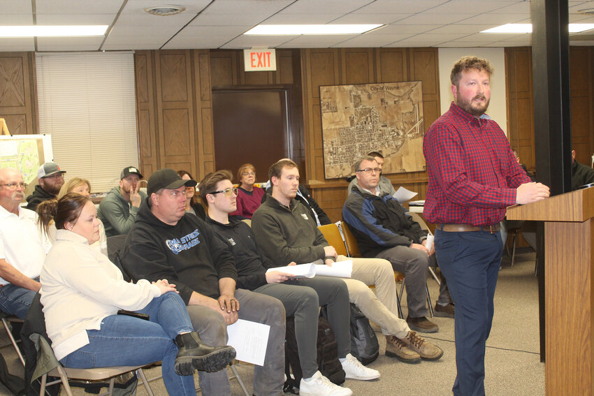 Mike Kay with Kay Contracting, Inc. spoke to the council on plans for his company to purchase Milo Meyer Construction and the request for LB840 funds to assist with the purchase.