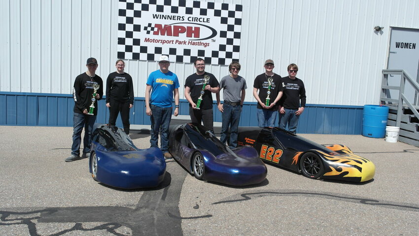 Wayne Power Drive team members taking part in the race in Hastings were (left) Josh Doring, Abby Allvin, Bobby Bates, Wyatt Hawkins, James Heil, Mason Blickenstaff and Tyler Johnson. Not pictured was Allan Brenner.