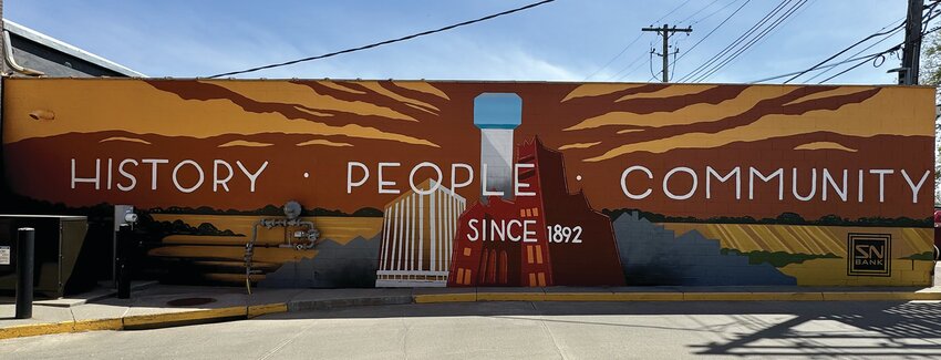 The recently completed mural in front of the drive-thru lanes at State Nebraska's downtown location is a tribute to the community and the bank's history.