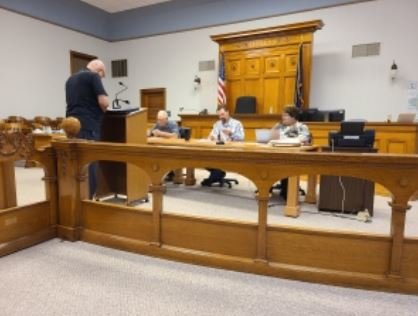 Steve Muir spoke to the Wayne County Commissioners at Tuesday's meeting on the topic of health insurance costs.