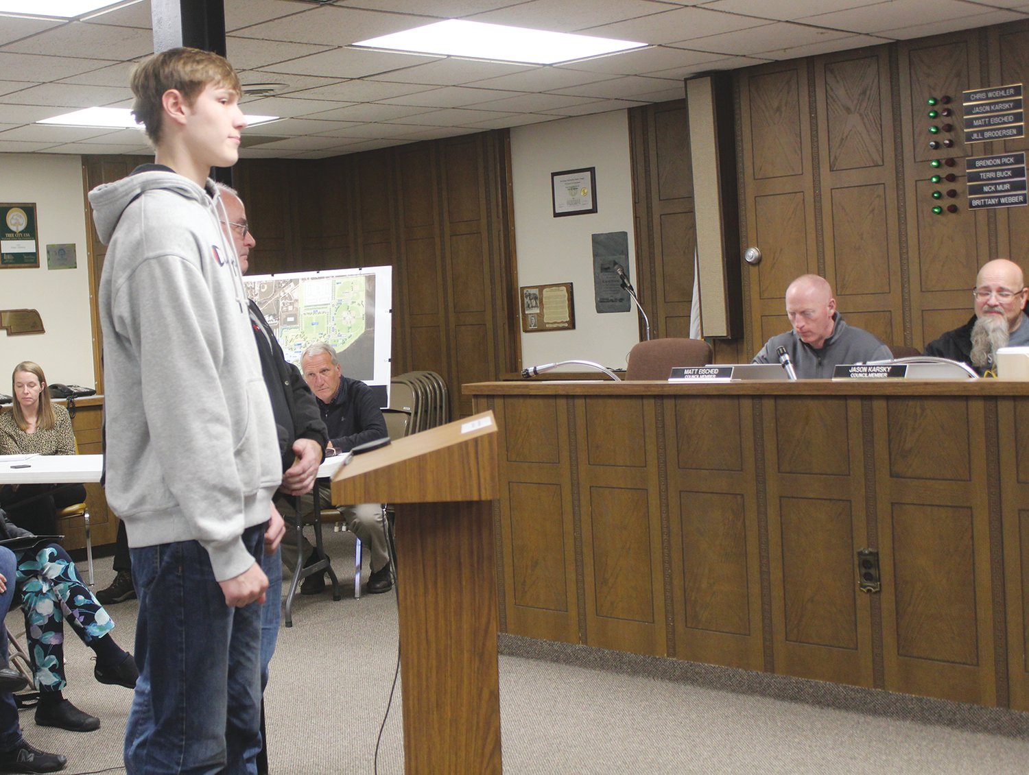 The membership of Aidan Dowling to the Wayne Volunteer Fire Department was approved by the Wayne City Council.